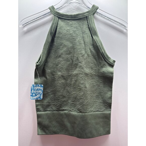Intimately Free People Ribbed Army Green Tank Top M/L - Picture 4 of 5